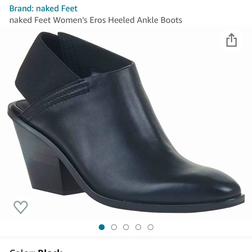 Women’s Ankle Wedge Bootie by Naked Feet style: Eros in Black leather